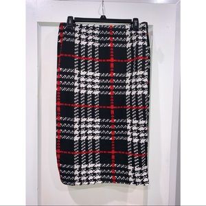Houndstooth Midi Skirt